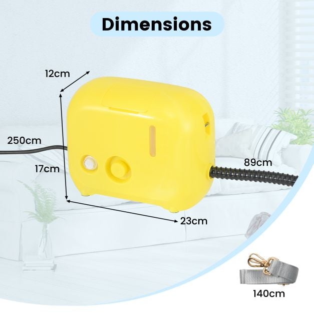 1600W Portable Steam Cleaner with 1L Water Tank-Yellow