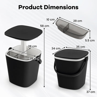 Portable Cooler Side Table with Handle and Bottle Opener-Black
