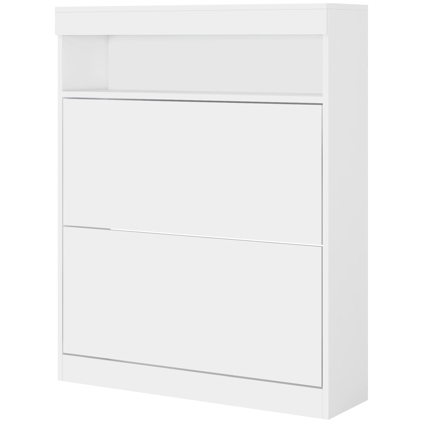 16 Shoe Pair Shoe Storage Store Organiser Cupboard Cabinet, with Flip Doors - White