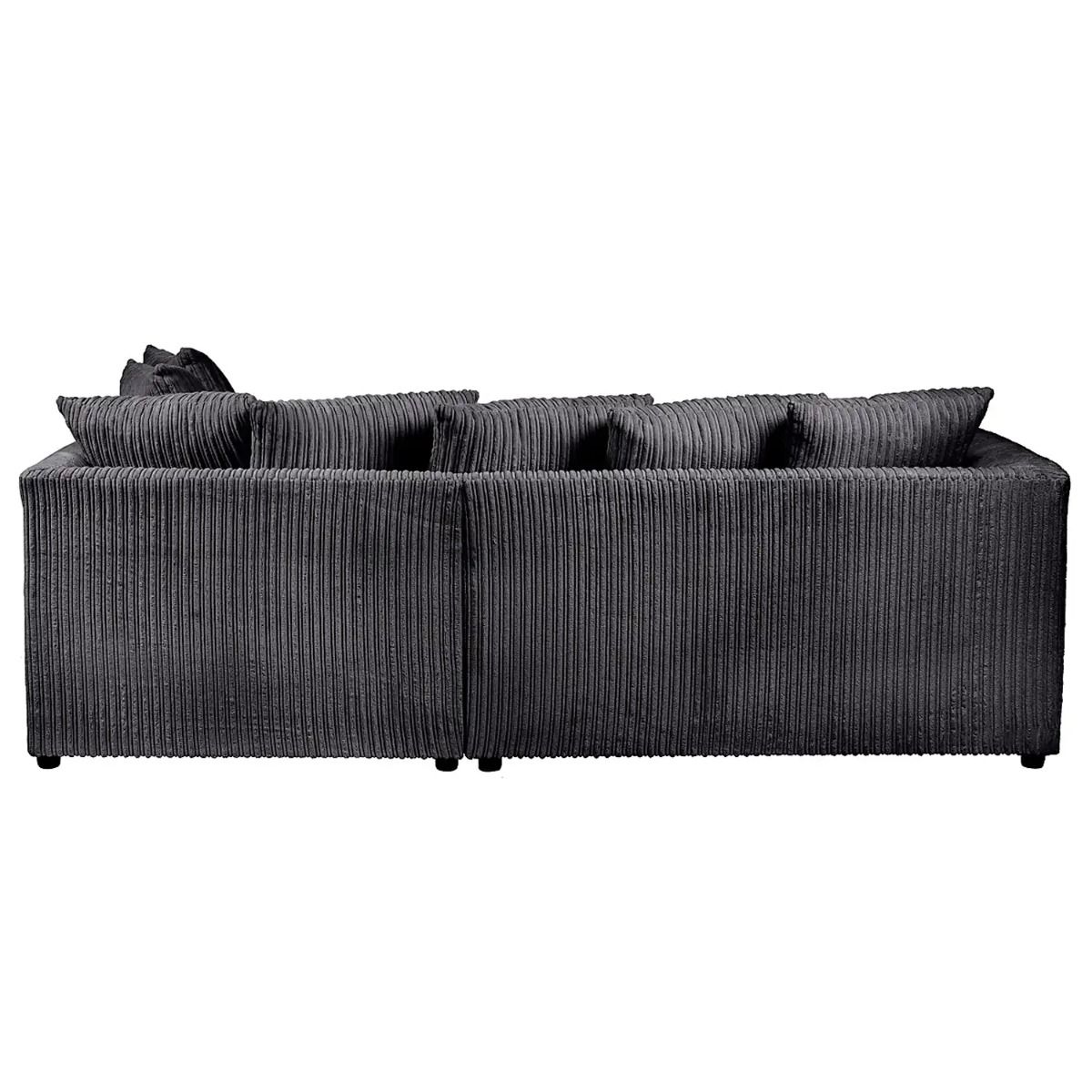 Blake Jumbo Cord Black Corner Sofa - Right and Left Arm