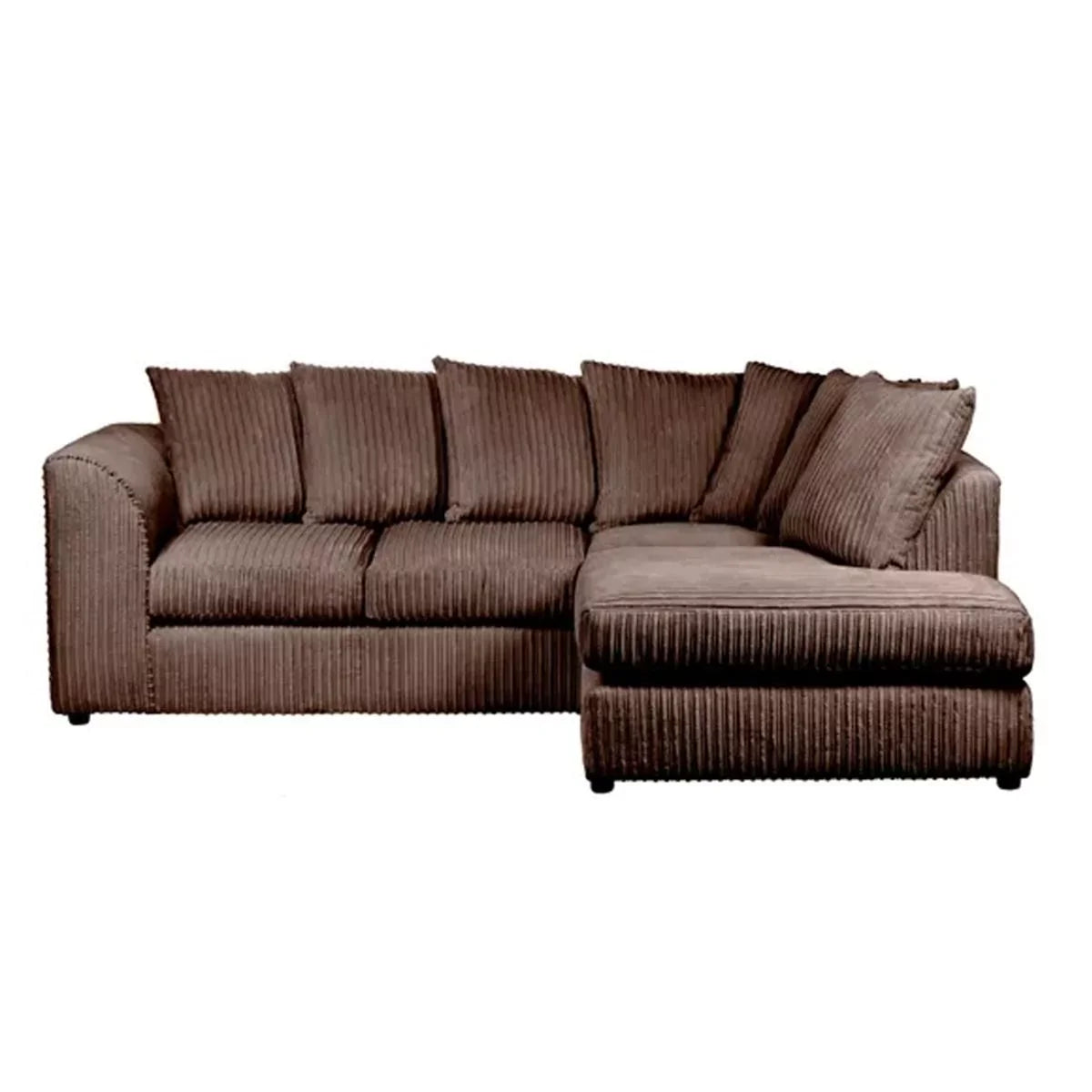 Blake Jumbo Cord Chocolate Corner Sofa - Right and Left Arm