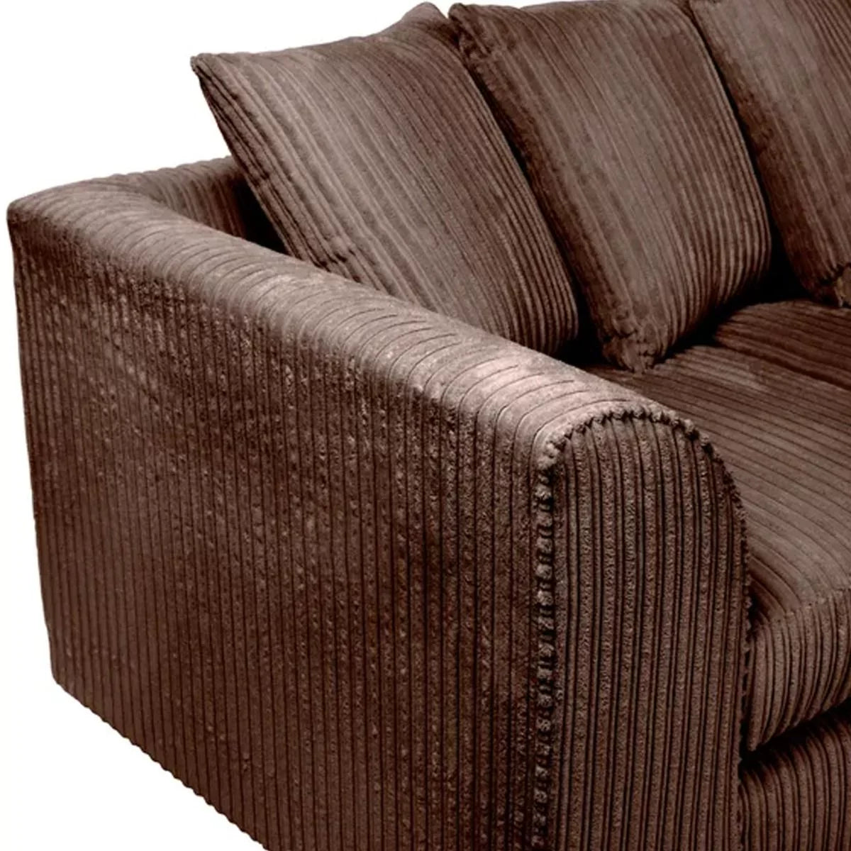 Blake Jumbo Cord Chocolate Corner Sofa - Right and Left Arm