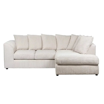 Blake Jumbo Cord Cream Corner Sofa - Right and Left Arm