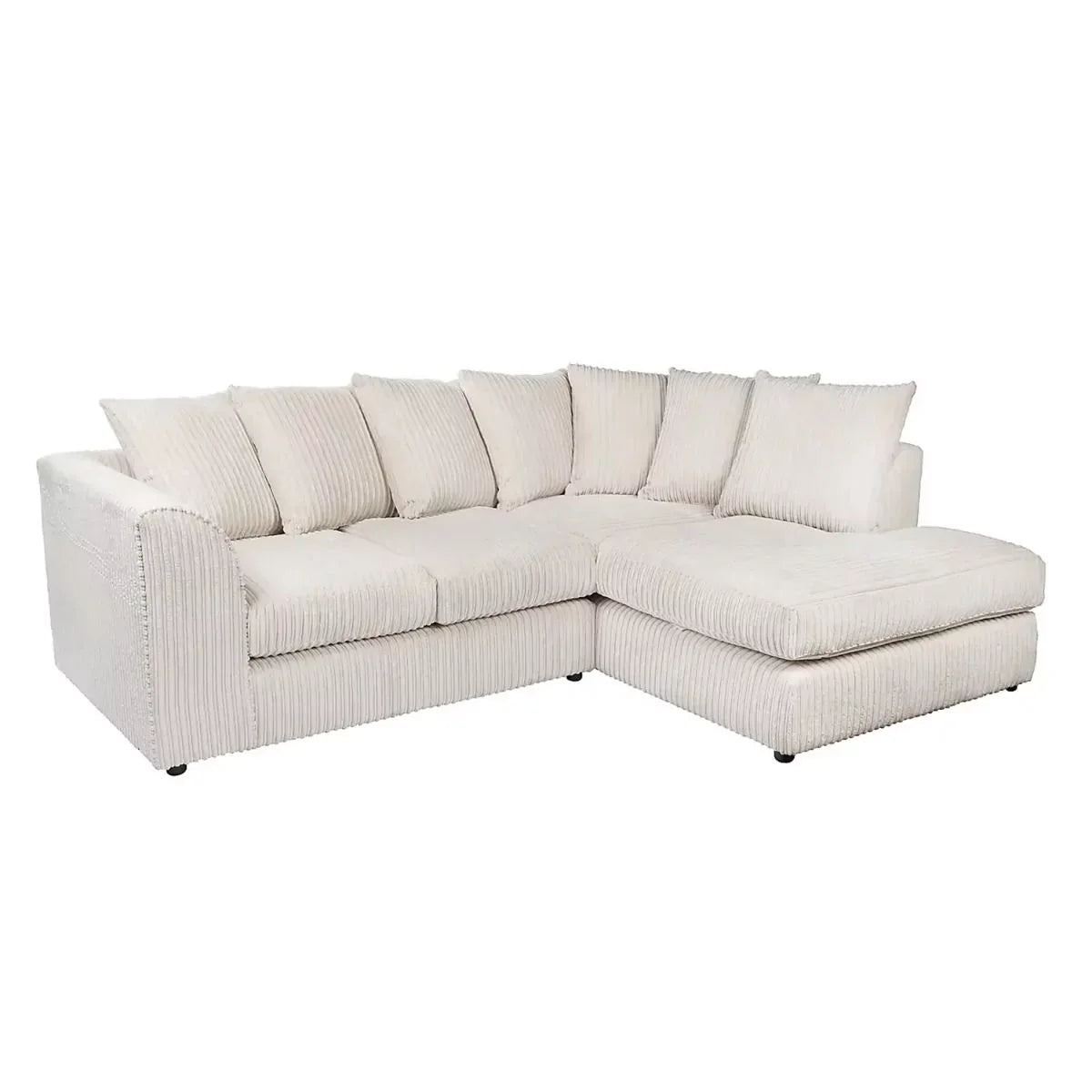 Blake Jumbo Cord Cream Corner Sofa - Right and Left Arm