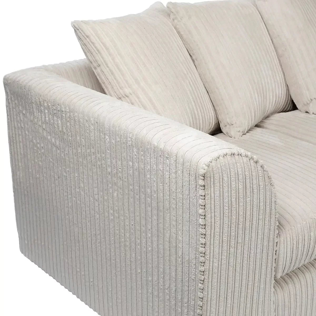 Blake Jumbo Cord Cream Corner Sofa - Right and Left Arm