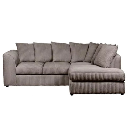 Blake Jumbo Cord Grey Corner Sofa - Right and Left Arm