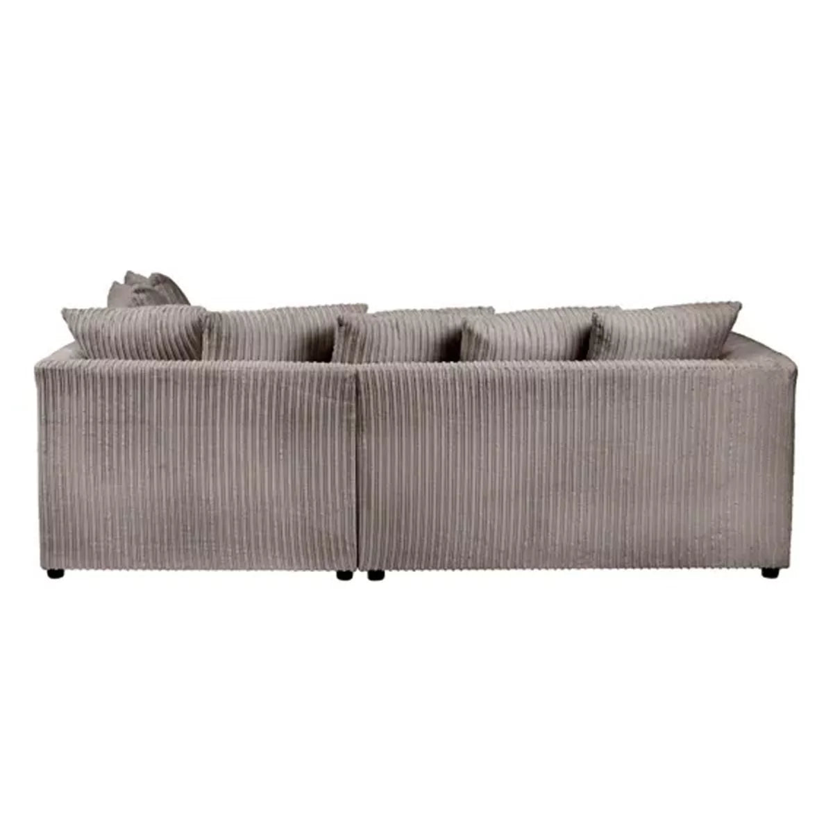 Blake Jumbo Cord Grey Corner Sofa - Left and Right Arm