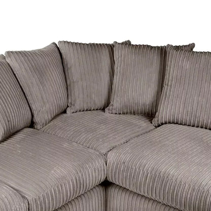 Blake Jumbo Cord Grey Corner Sofa - Left and Right Arm