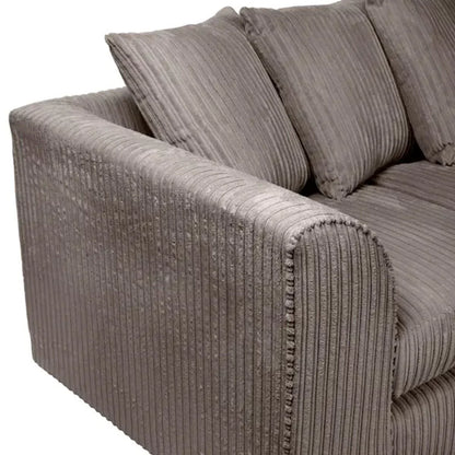 Blake Jumbo Cord Grey Corner Sofa - Right and Left Arm