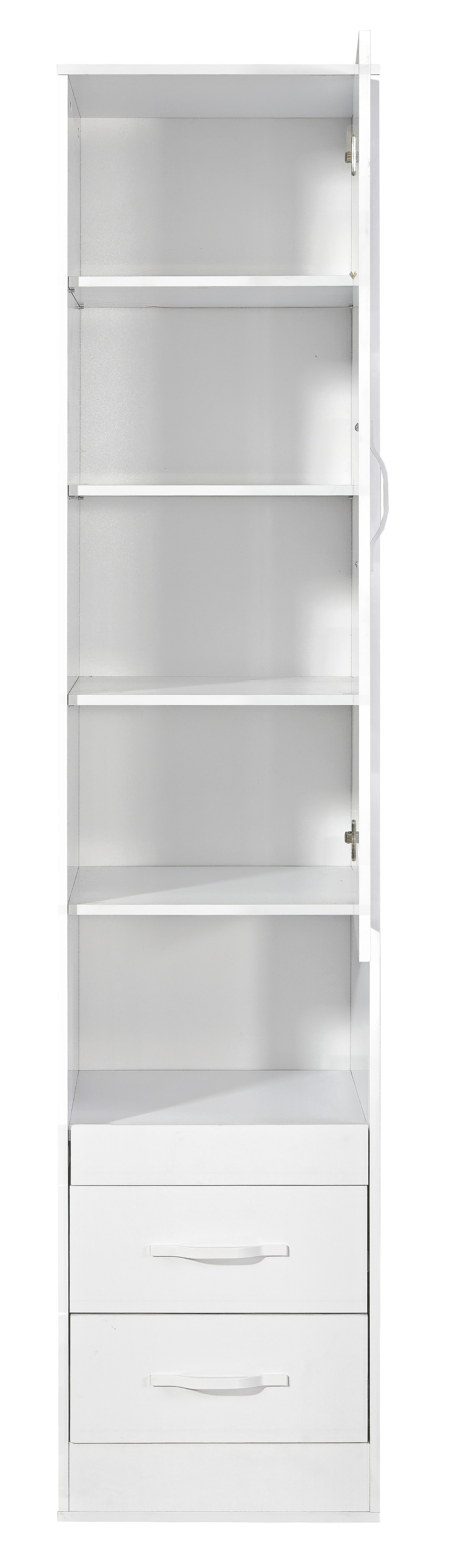 SPACEO Tall Storage Cabinet White / Oak Artisan / White Handles