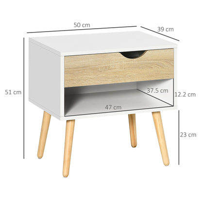 مجموعة من طاولتين بجانب السرير مع درج ورف من HOMCOM