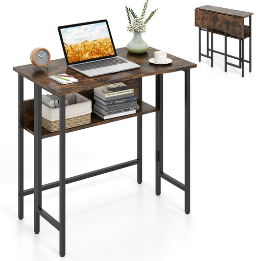 Small Folding Desk 80 CM in Rustic Brown