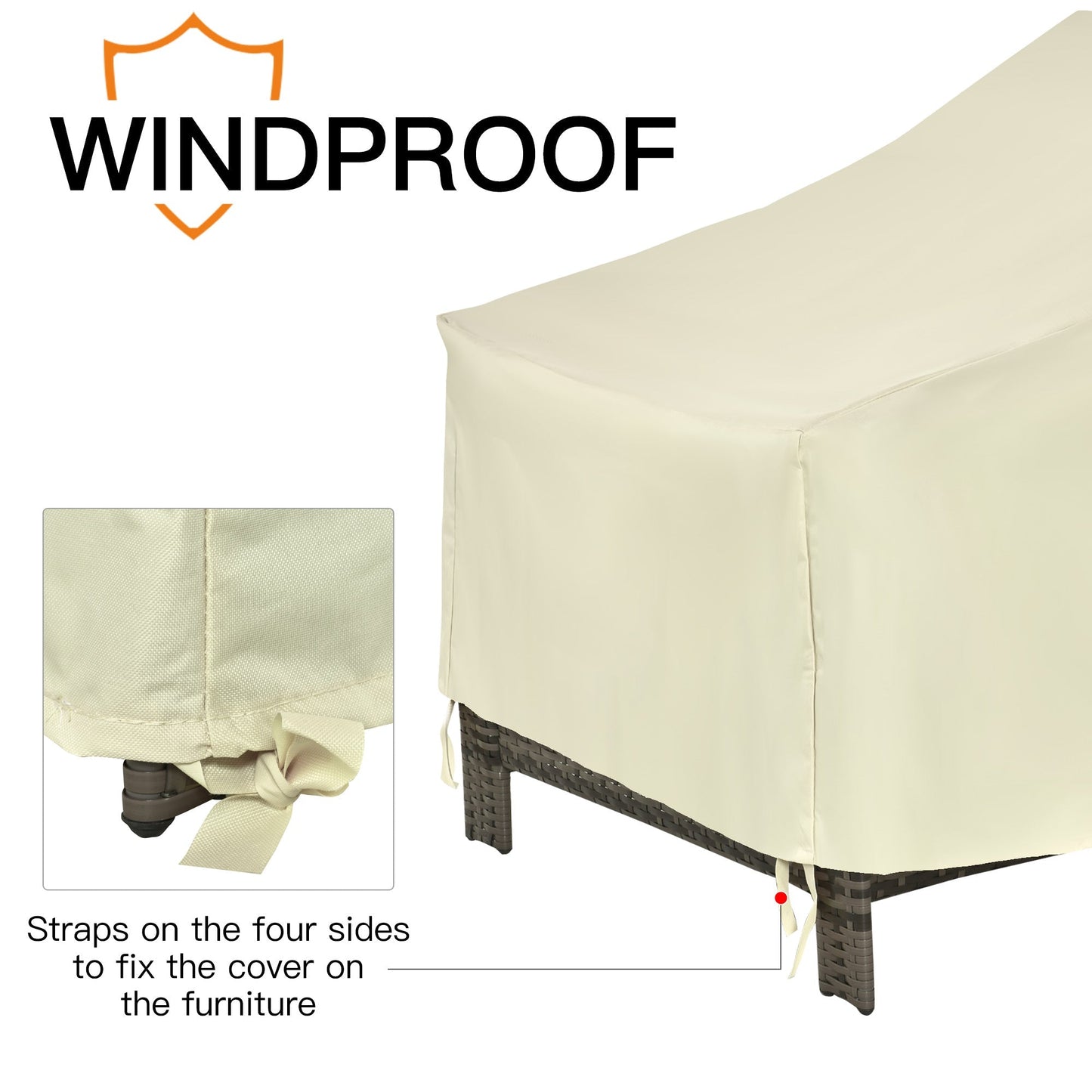 Outsunny 600D Oxford Cloth Furniture Cover Single Chair Garden Patio Outdoor Protector Waterproof 68x87x44-77cm