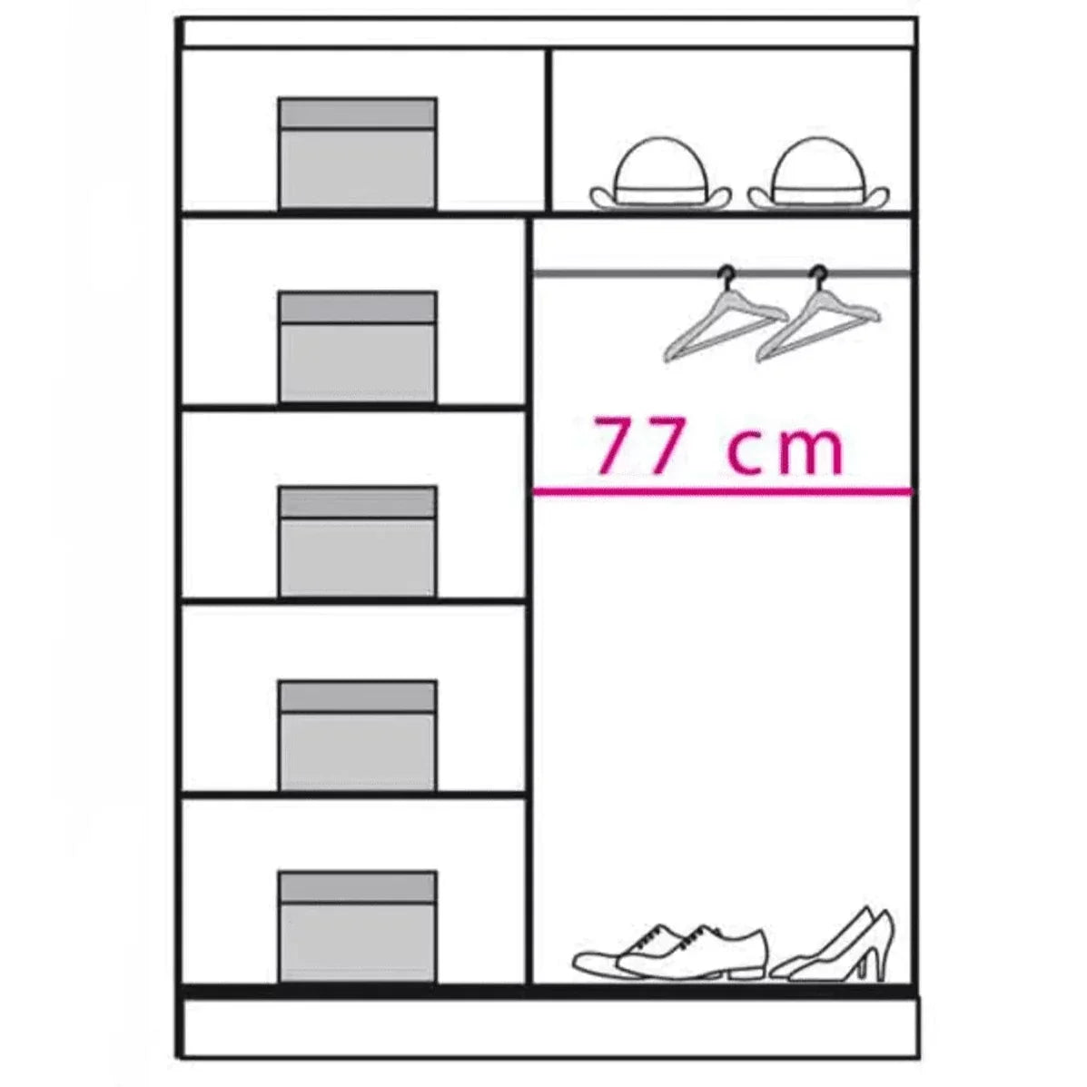 Cupola DO1 Sliding Door Wardrobe - 150cm