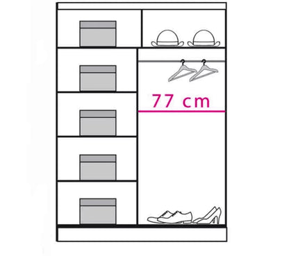خزانة ملابس بباب منزلق من كوبولا DO2 - 150 سم