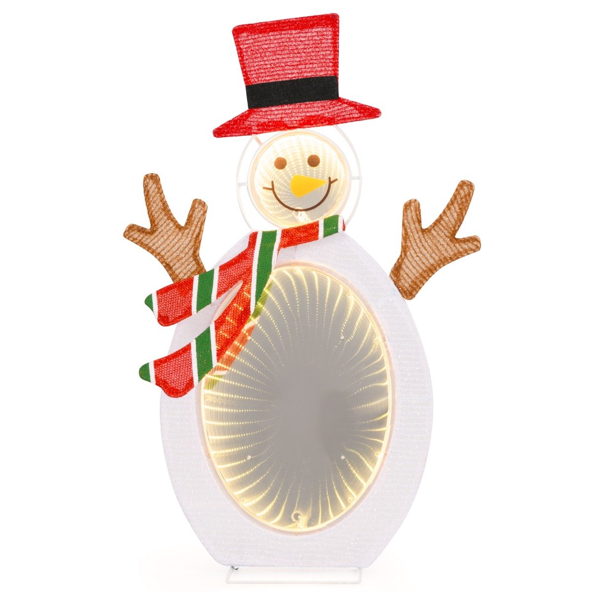 Pre-Lit Snowman with 2 Infinity Tunnel Lights and Top Hat