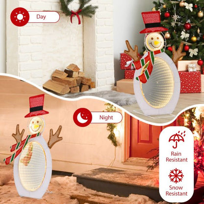 Pre-Lit Snowman with 2 Infinity Tunnel Lights and Top Hat