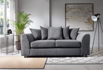 Jasmine Jumbo Cord 3 Seater Sofa - Grey