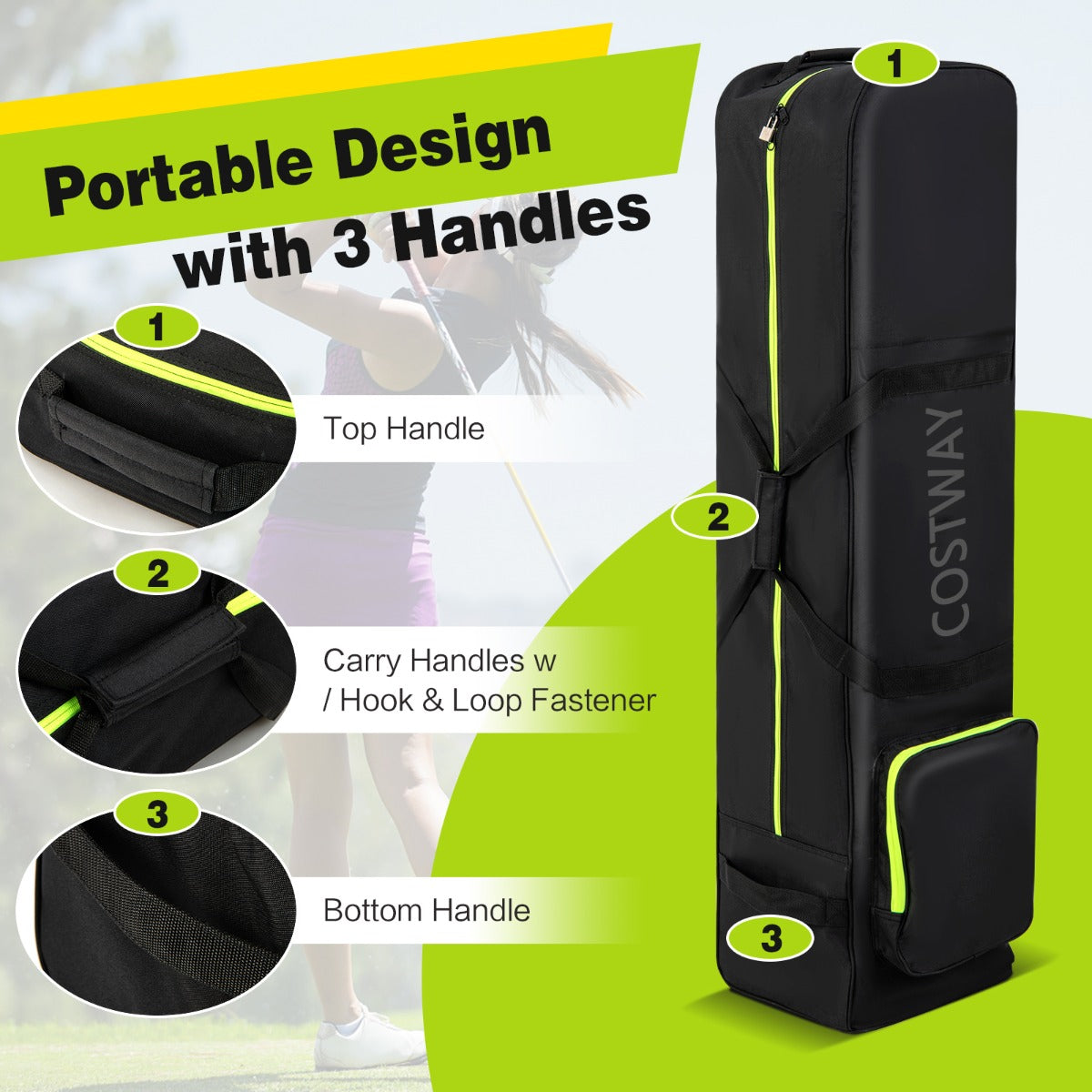 Soft-Sided Golf Travel Bag with Wheels