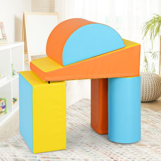 5 pcs. Foam building blocks Giant building blocks for romping &amp; climbing Large building blocks Orange + Yellow