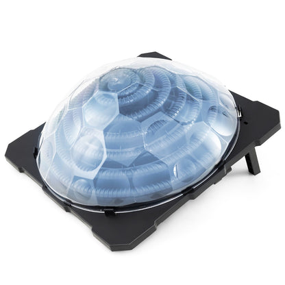 Solar Pool Heater with Rotatable Hose Connectors and Foldable Legs