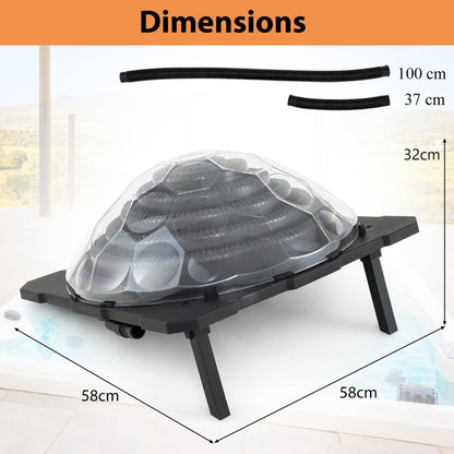 Solar Pool Heater with Rotatable Hose Connectors and Foldable Legs