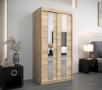 Pole Sliding Door Wardrobe 100cm