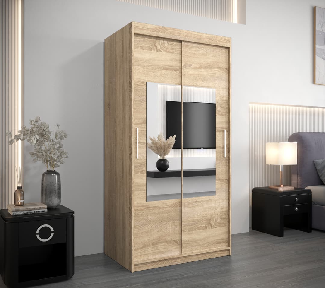 Torino Sliding Door Wardrobe 100cm