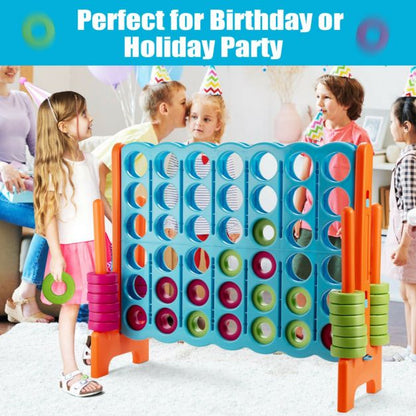Giant Connect 4 in A Row with 42 Jumbo Rings for Garden &amp; Beach-Orange