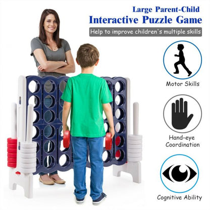 Giant Connect 4 in A Row with 42 Jumbo Rings for Garden &amp; Beach-White