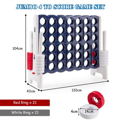 Giant Connect 4 in A Row with 42 Jumbo Rings for Garden &amp; Beach-White