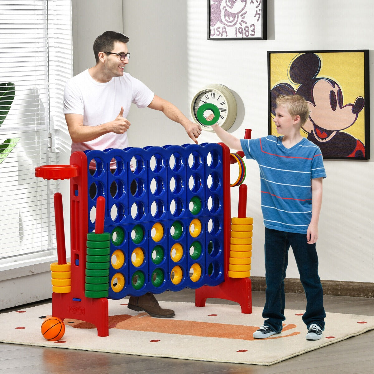 Giant Connect 4 Game Jumbo with 42 Rings-Red
