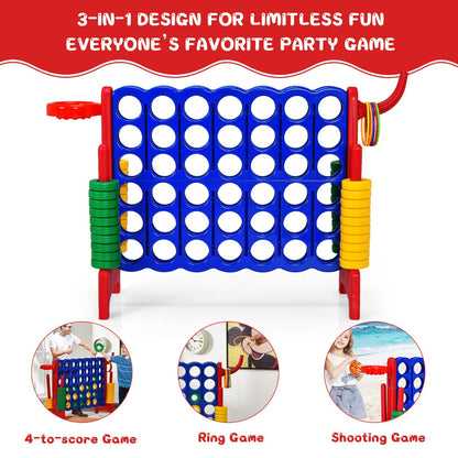 Giant Connect 4 Game Jumbo with 42 Rings-Red