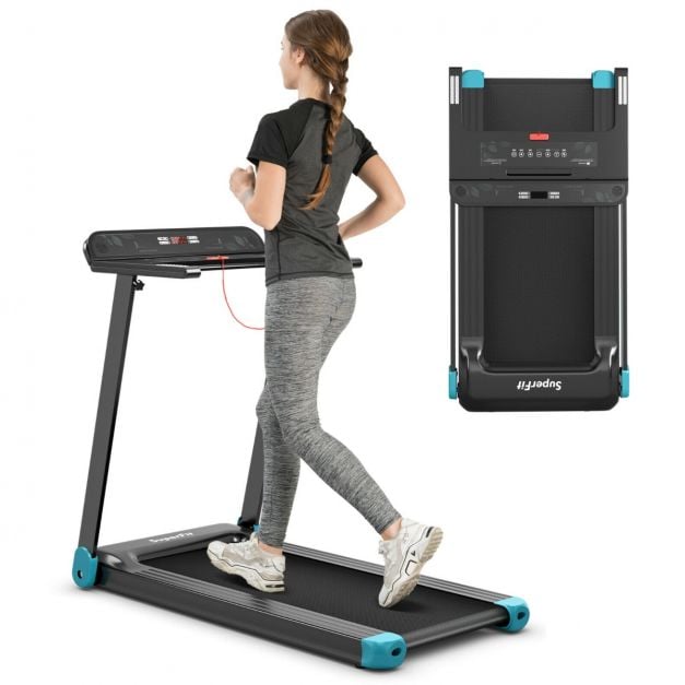 Folding Treadmill with APP Control and Bluetooth Speaker-Blue