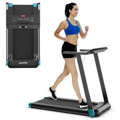 Folding Treadmill with APP Control and Bluetooth Speaker-Blue