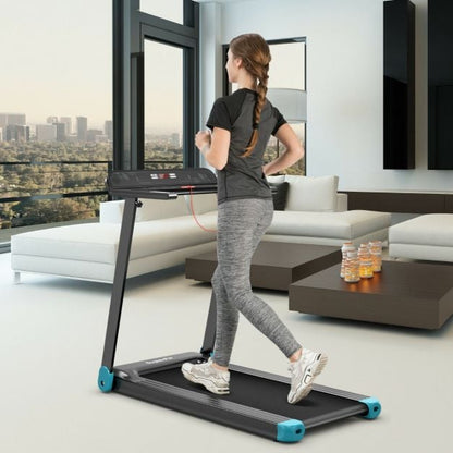 Folding Treadmill with APP Control and Bluetooth Speaker-Blue