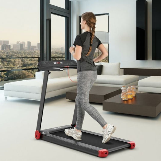 Folding Treadmill with APP Control and Bluetooth Speaker-Red