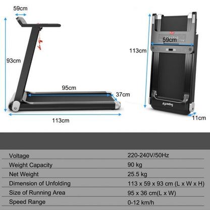 Folding Treadmill with APP Control and Bluetooth Speaker-Silver