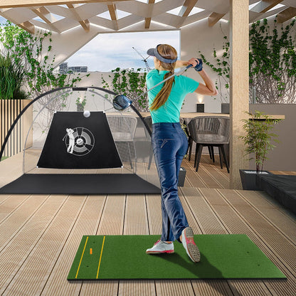 25 mm Golf Hitting Mat Includes 2 Rubber Tees and 2 Alignment Sticks