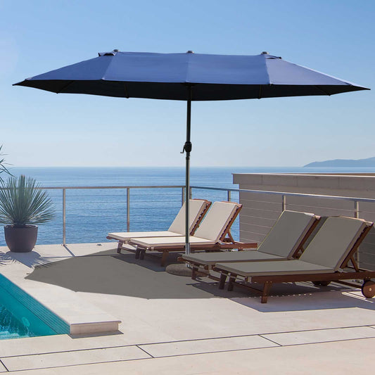 Parasol dwustronny Outsunny, 2,7x4,6 szer. x 2,4 wys. m-niebieski