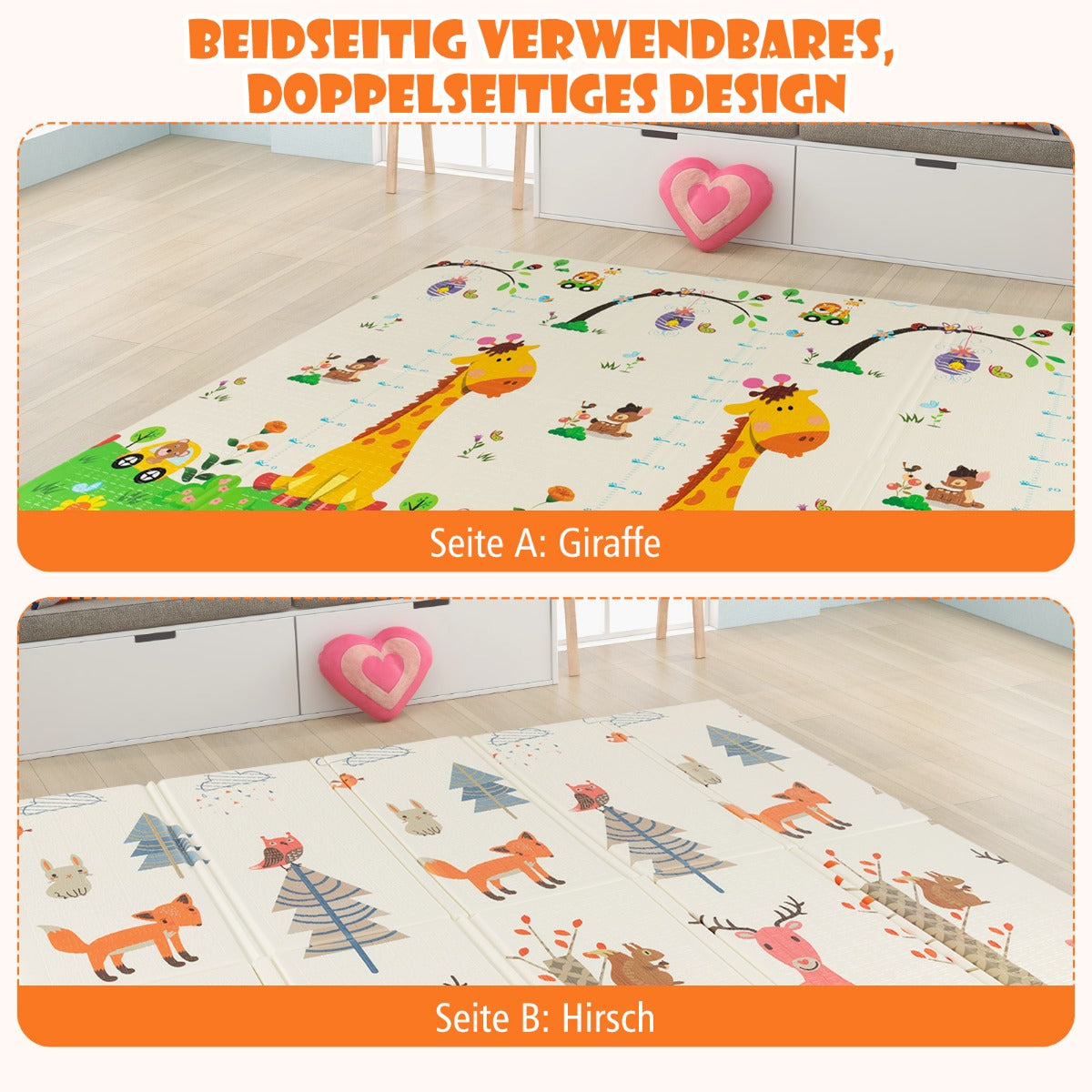 200 x 180 cm Extra Large Baby Floor Mat with Carry Bag-B