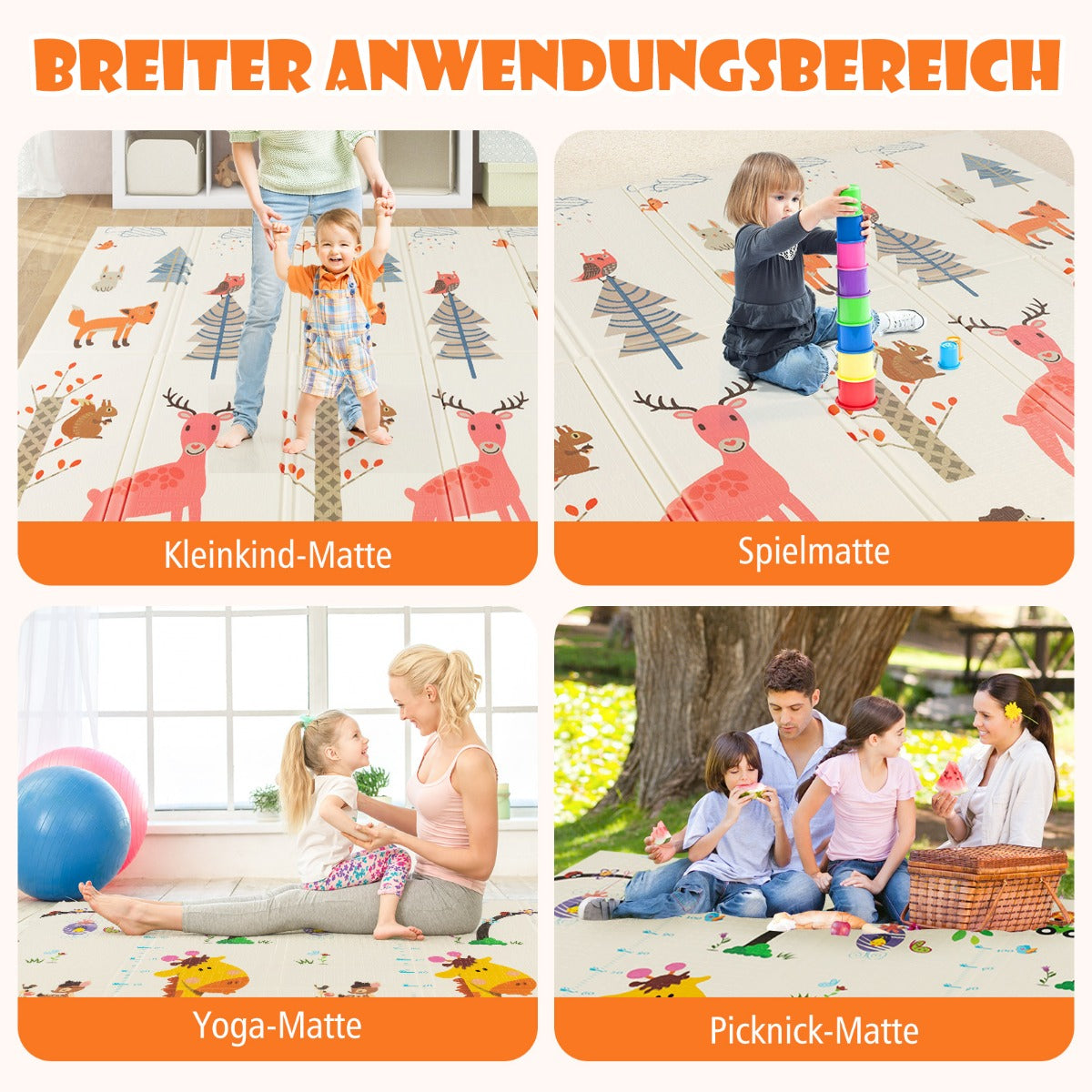 200 x 180 cm Extra Large Baby Floor Mat with Carry Bag-B