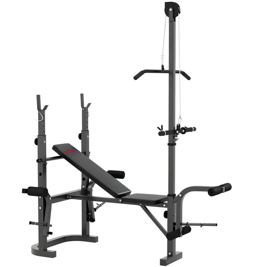 SPORTNOW Multi-Exercise Adjustable Weight Bench with Bench Press Rack