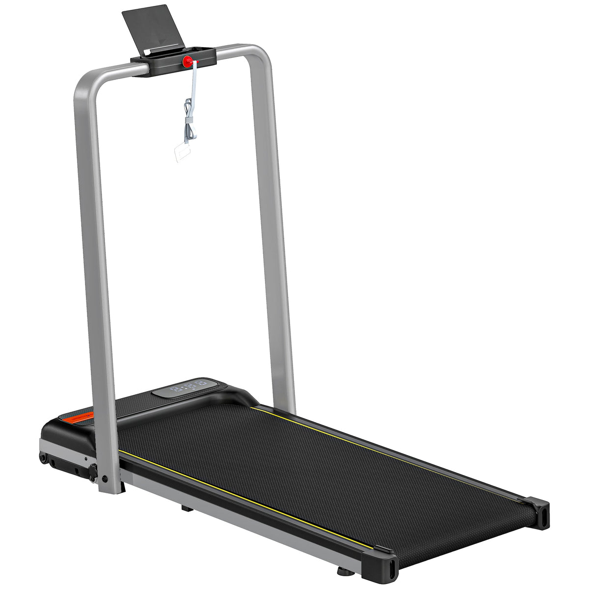 SPORTNOW Folding Walking Treadmill, Under Desk Walking Pad with Incline, Silver Tone