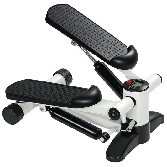 SPORTNOW Mini Stepper Machine, with LCD Monitor, Non-Slip Pedals, White