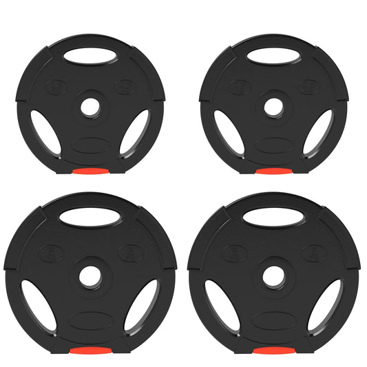SPORTNOW Olympic Weight Plates Set, with Two 5kg and Two 2.5kg weights, Black