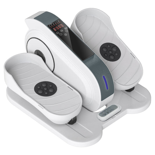 SPORTNOW Under Desk Elliptical Machine, Seated Pedal Exerciser, Mini Electric Elliptical Machine for Seniors with LCD Monitor, Remote Control and 10 Adjustable Speed, Quiet & Portable, White