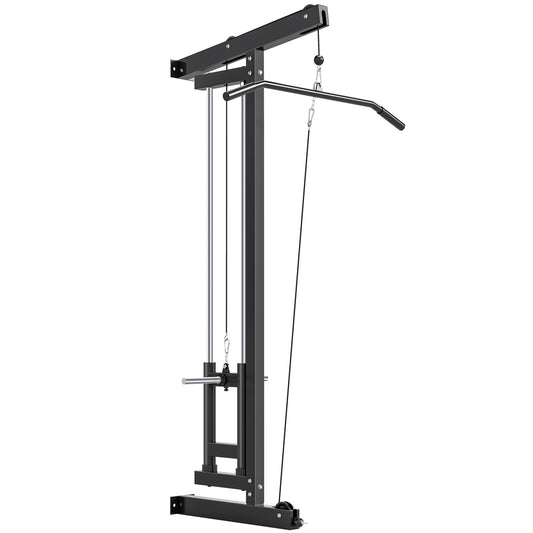 SPORTNOW Wall Mounted Lat Pull Down Machine, Crossover Cable Machine with High & Low Pulleys for Home Gym Full Body Workout