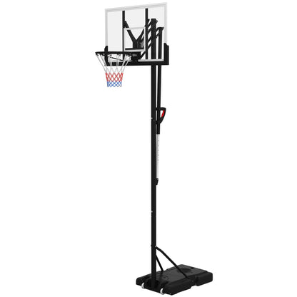 SPORTNOW 6 Level Height Adjustable Freestanding Basketball Hoop and Stand with Wheels, 2.35M-3.05M