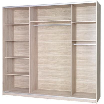 Tempest-I 2-Door Mirrored Sliding Wardrobe 225cm - White, Wenge, Oak or Plum Wallis